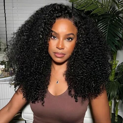 drawstring kinky curly wig