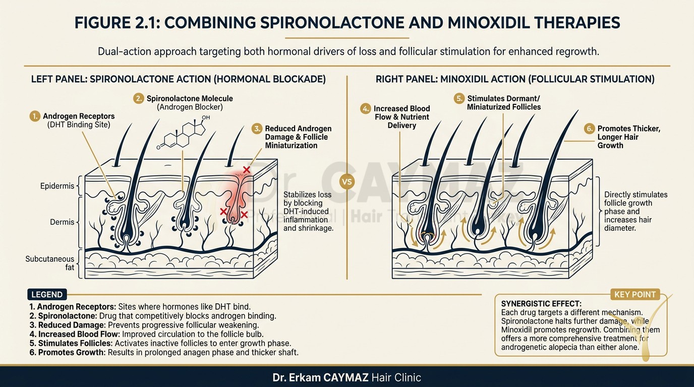 Why Combine Spironolactone and Minoxidil?: medical infographic